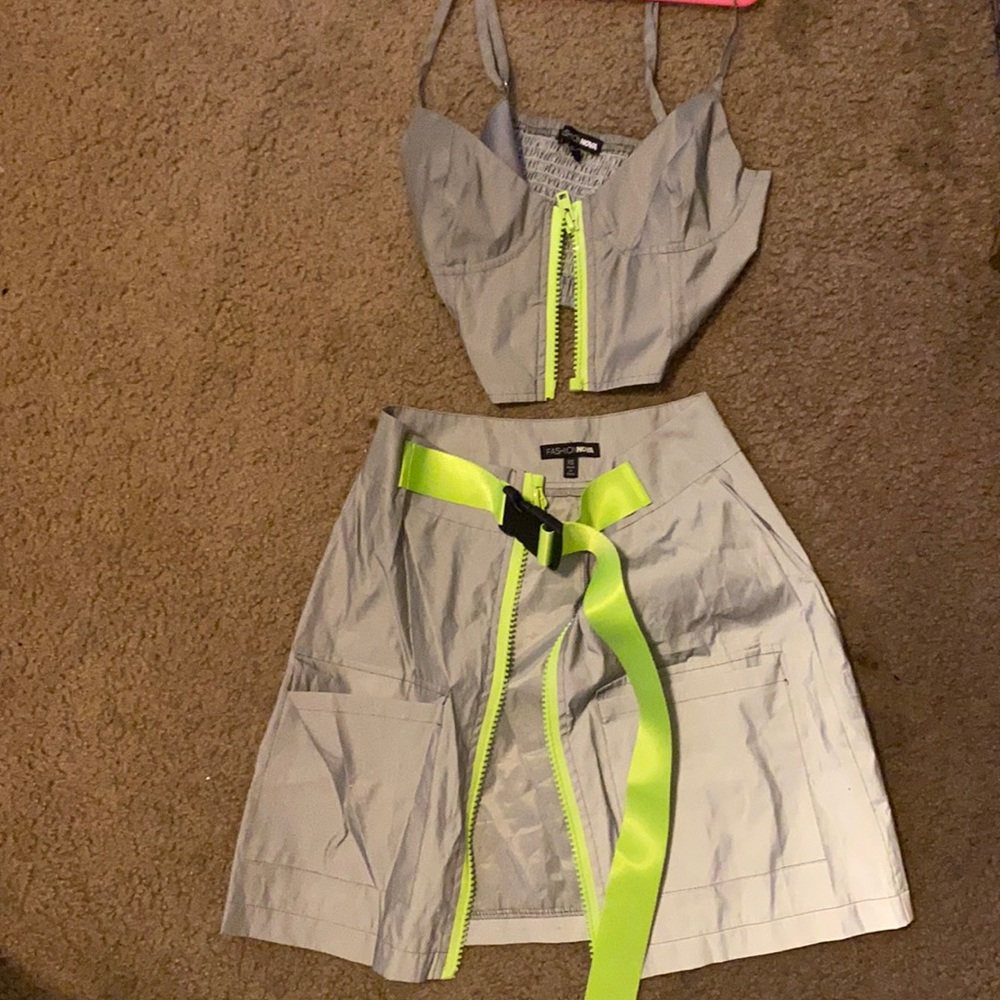 Reflective skirt and tank top set from fashionova